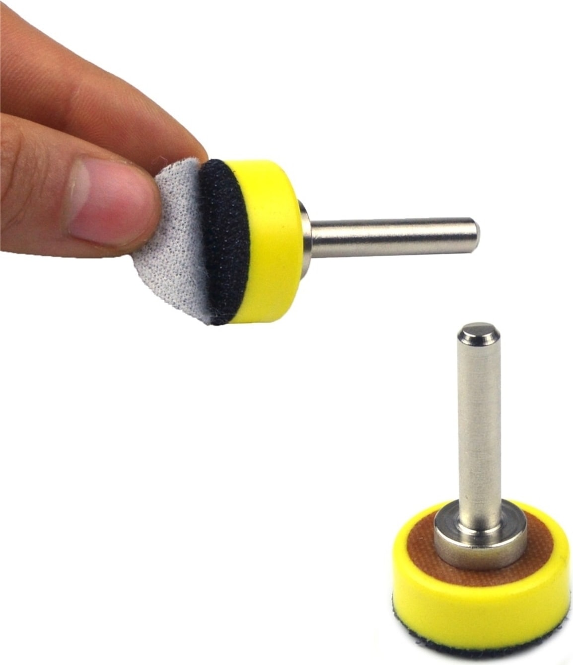 Dremel Tarzı Gravür Makineleri Için Mini Cırtlı Zımpara Tabanı 3 mm Sap 25MM Pad