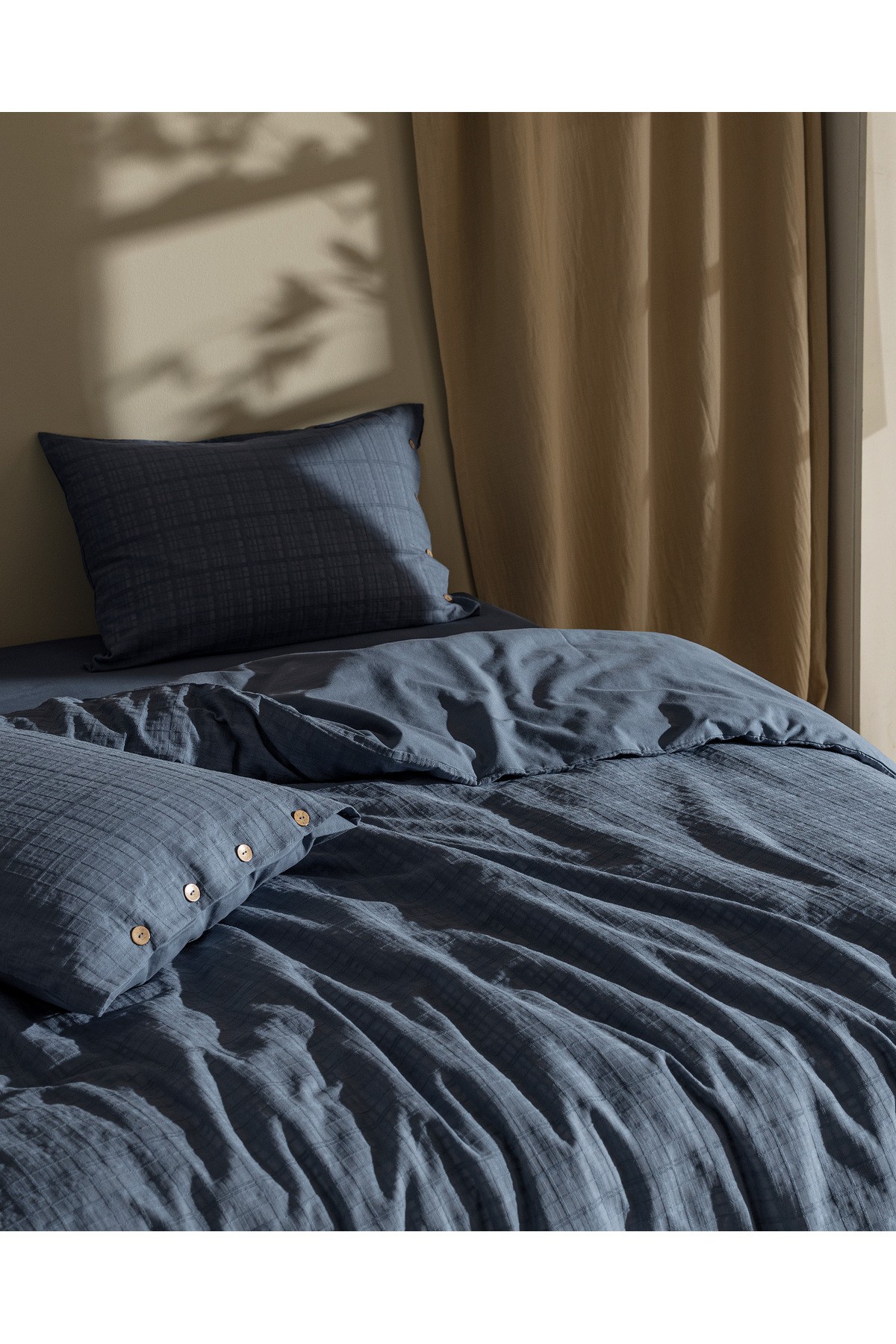 Lumiere King Size %100 Pamuk Armürlü Nevresim Takımı - Açık Gri