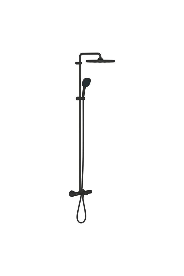 Tempesta System 250 Cube Duvara Monte Termostatik Bataryalı Duş Sistemi Mat Siyah - 266912431