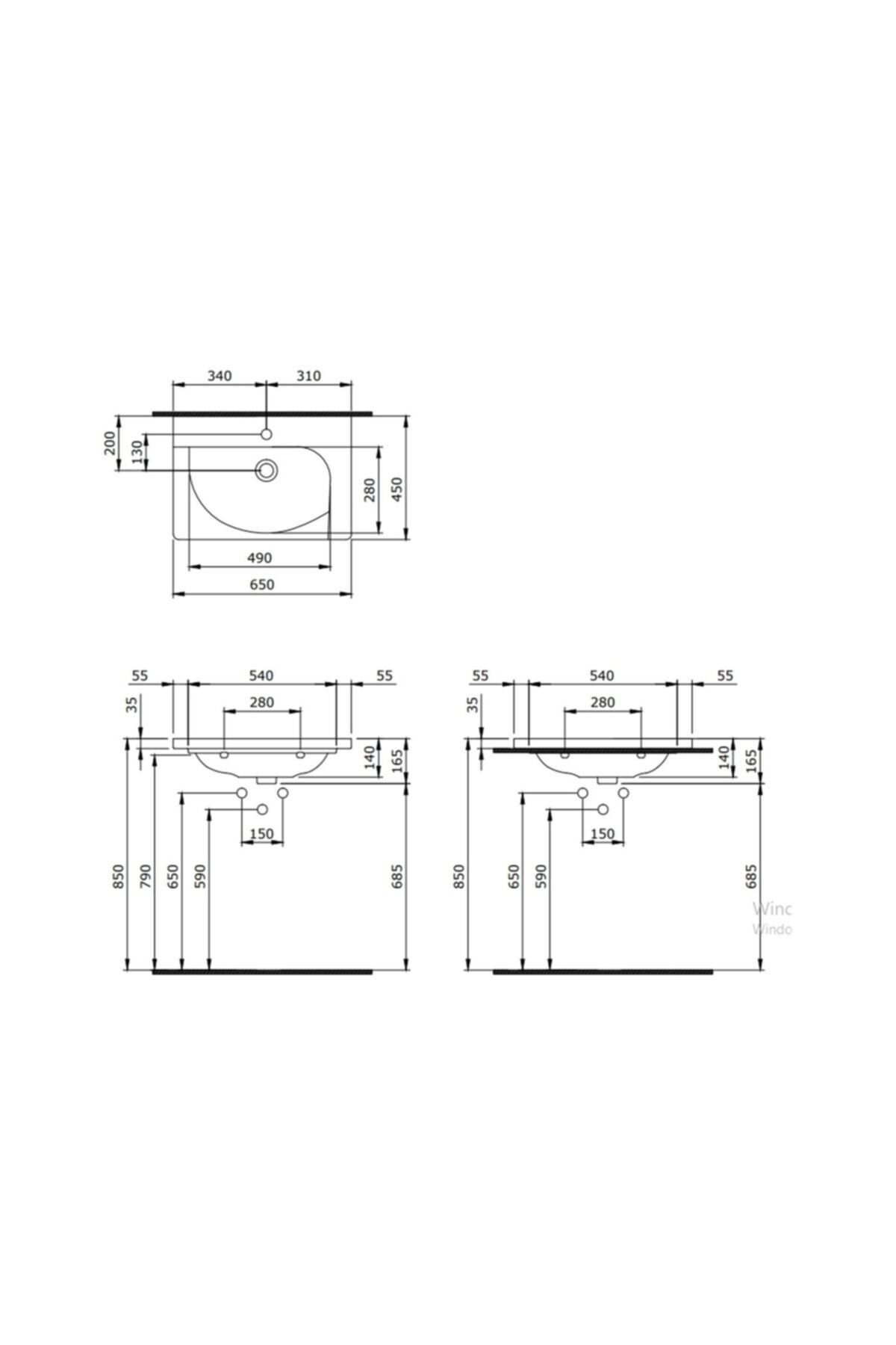 Taormina Arch Etajerli Lavabo 65 Cm Beyaz 1009-001-0126