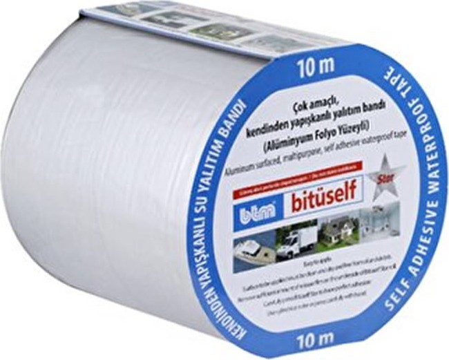 Bitüself Izolasyon ve Su Yalıtım Bandı 10 cm x 10 mt Alüminyum Bant