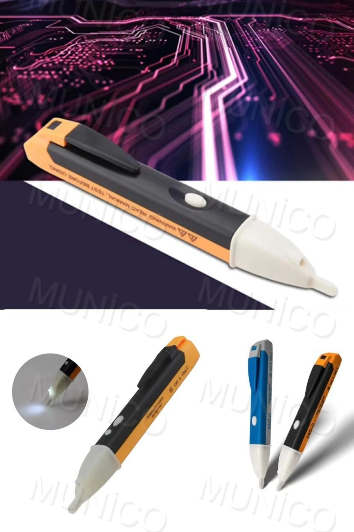 Elektrik Teknisyenlerine Özel Temassız Test Kalemi Ultra Güvenli İndüksiyon Elektrikli Dedektörü