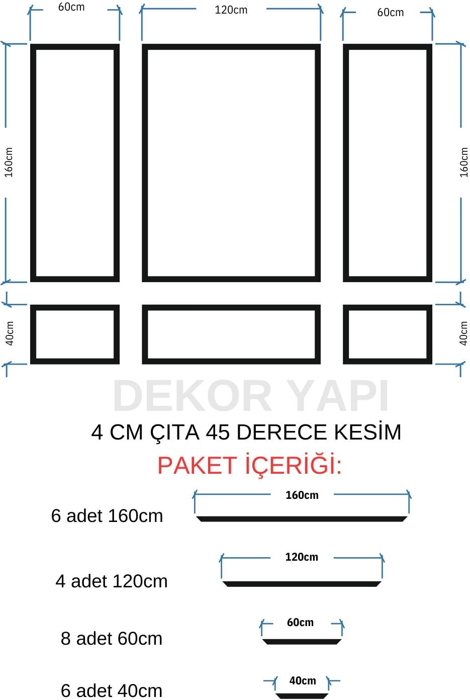 Dekoratif Boyanabilir Antre ve Koridor Çerçevesi, 4 cm Duvar Çıtası