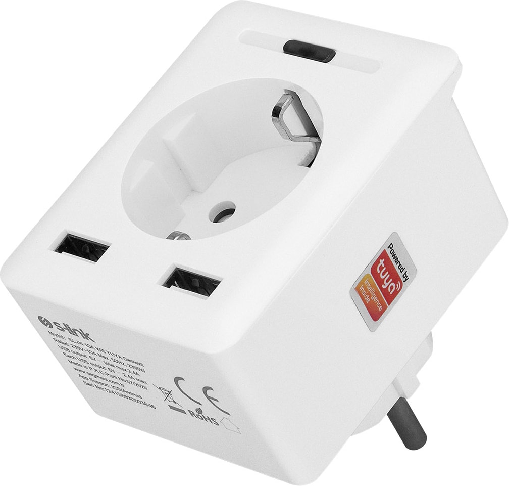 Swapp SL-04 10A Akım Korumalı Akıllı Priz 2 USB 2.4 Ghz Wifi TUYA Destekli