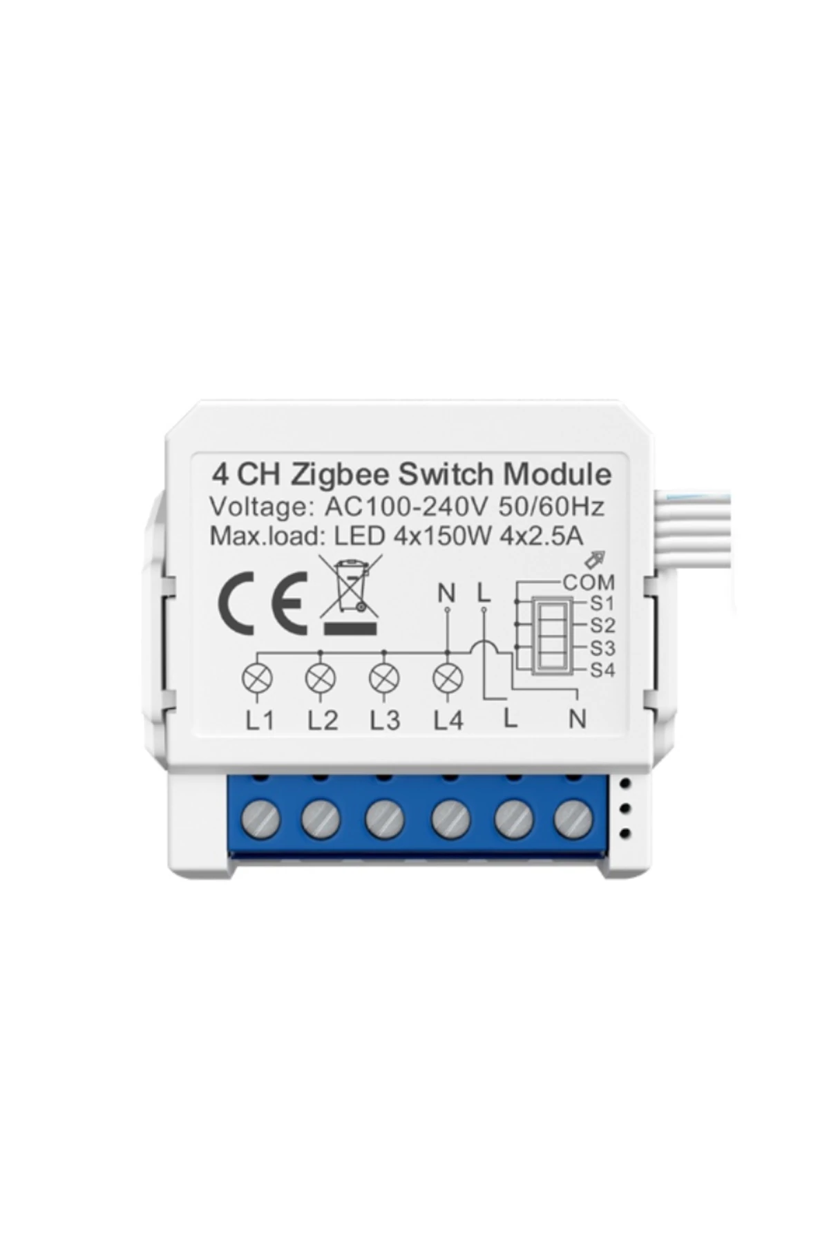 Tuya 4ch Zigbee Akıllı Işık Anahtarı Modülü Tuya 4CH Zigbee Anahtar 4 Kanal Zigbee röle