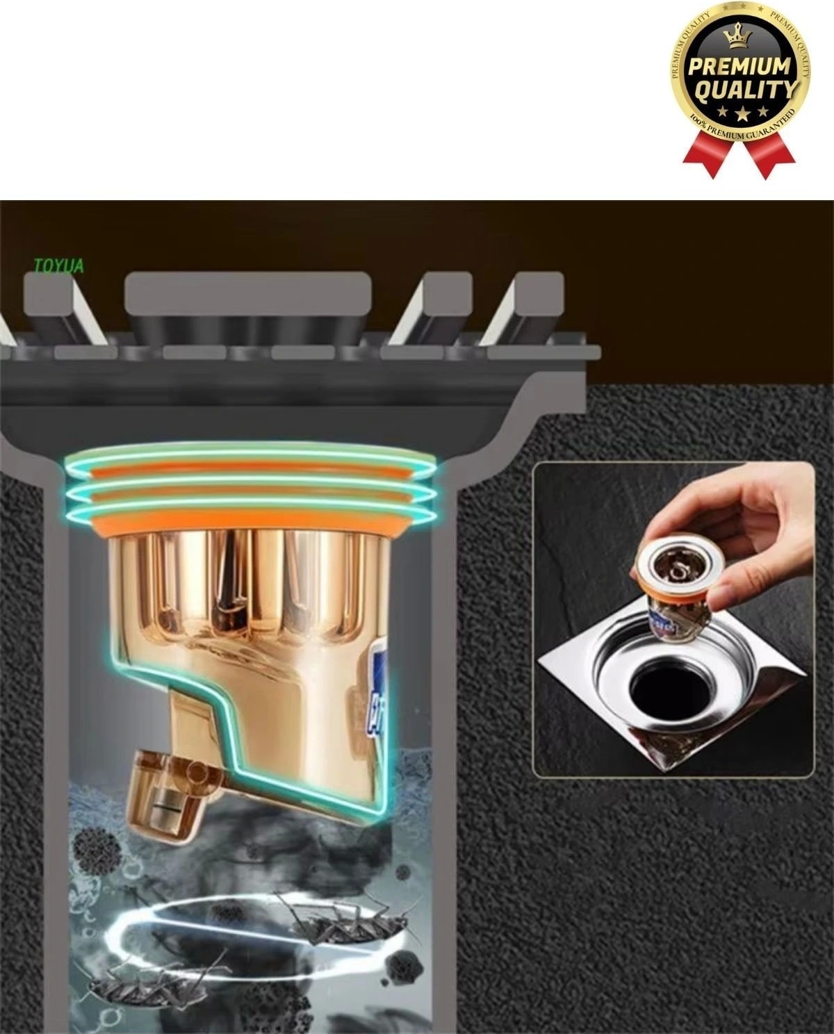 Özel Üretim Banyo Mutfak Küvet DN40-DN50 Borularıyla Uyumlu Koku ve Geri Akış Önleyici Gider Aparatı