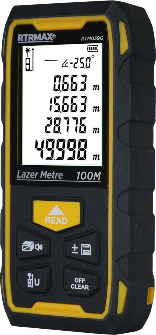 RTM039G Şarjlı Lazer Mesafe Ölçer 100 mt (Yeşilrenk)