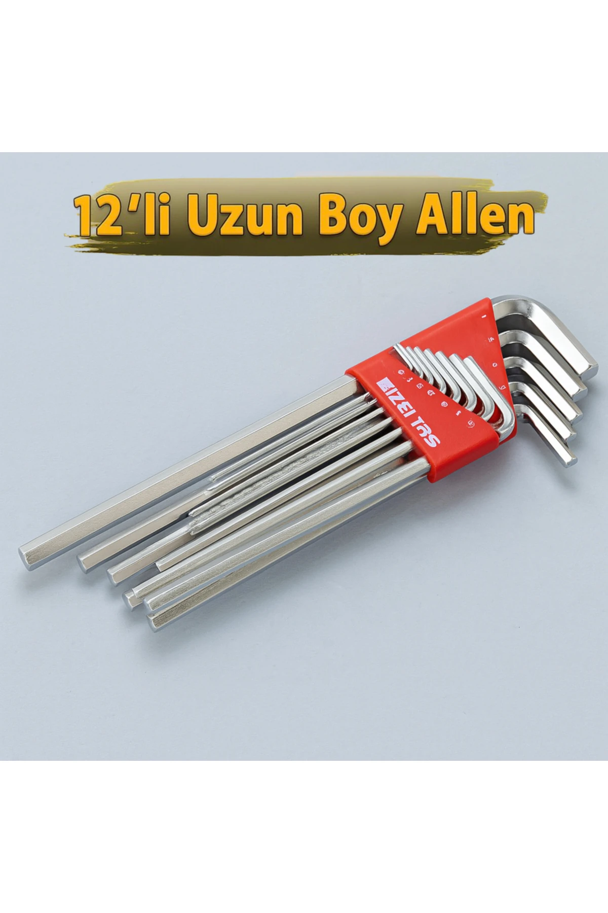 12'li Allen Anahtar Takım Altı Köşe Uzun Boy 12 Parça