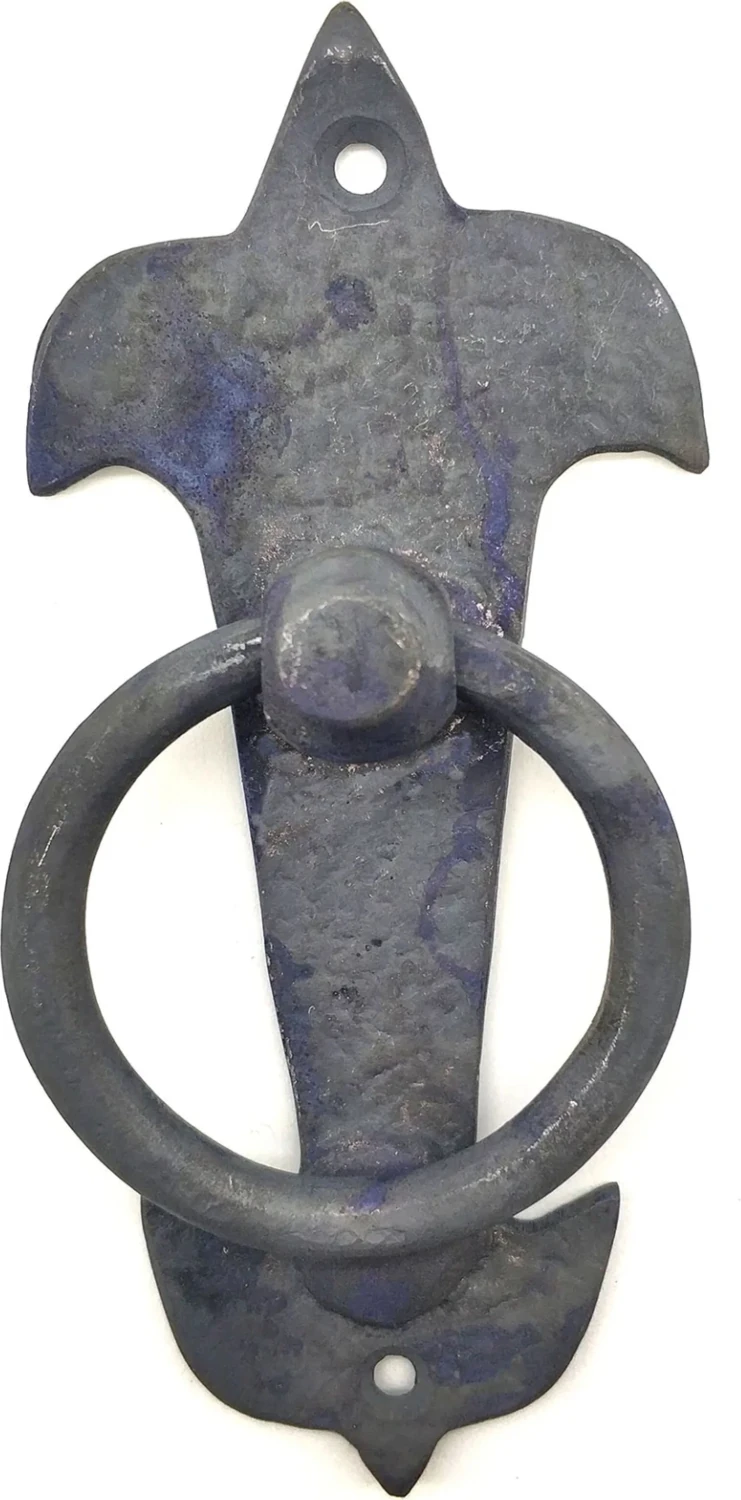 Antika Tarz Dekoratif Pirinç Lale Kapı Halkası - 165X70MM, Oksit