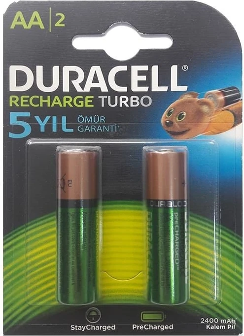 çınar ticaret duracell şarj edilebilir kalem pil 2&apos;li aa 2500 mah
