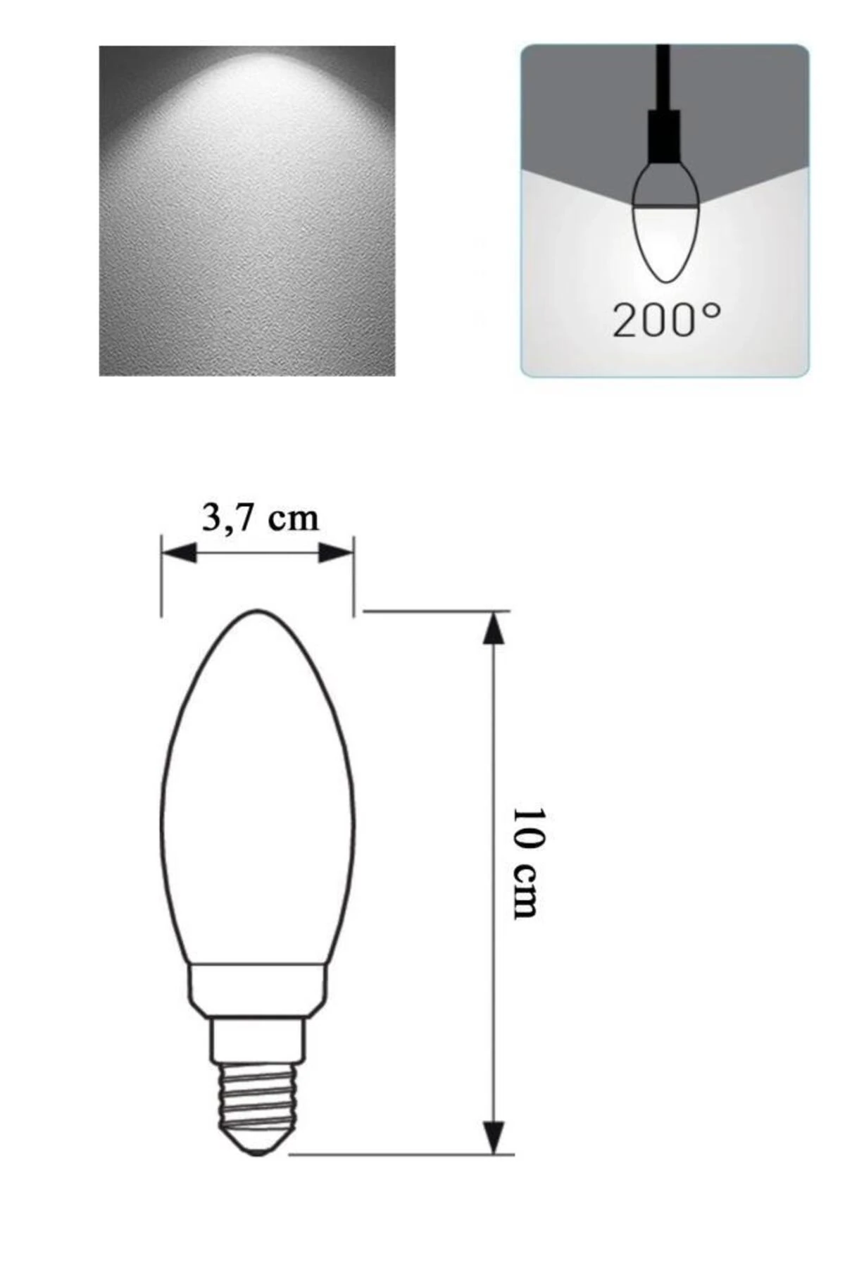 4,9W (40W) Led Mum Ampul Beyaz 6500K - E14 3 Adet Avize Lambası