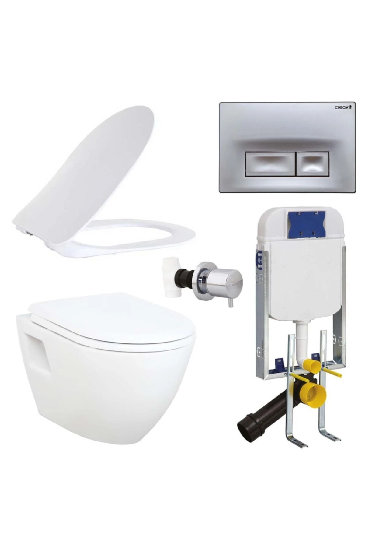 Tp325 Asma Klozet - Kapak - Gr5001 Gömme Rezervuar Seti