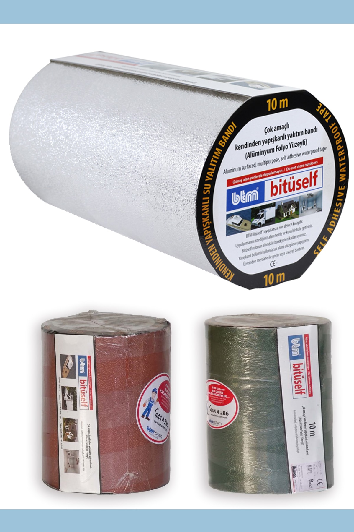 Bitüself 10mtx30 Cm 1 Top (RENK ÇEŞİTLERİ : KIRMIZI , YEŞİL,ALÜMİNYUM)su Yalıtım Bandı