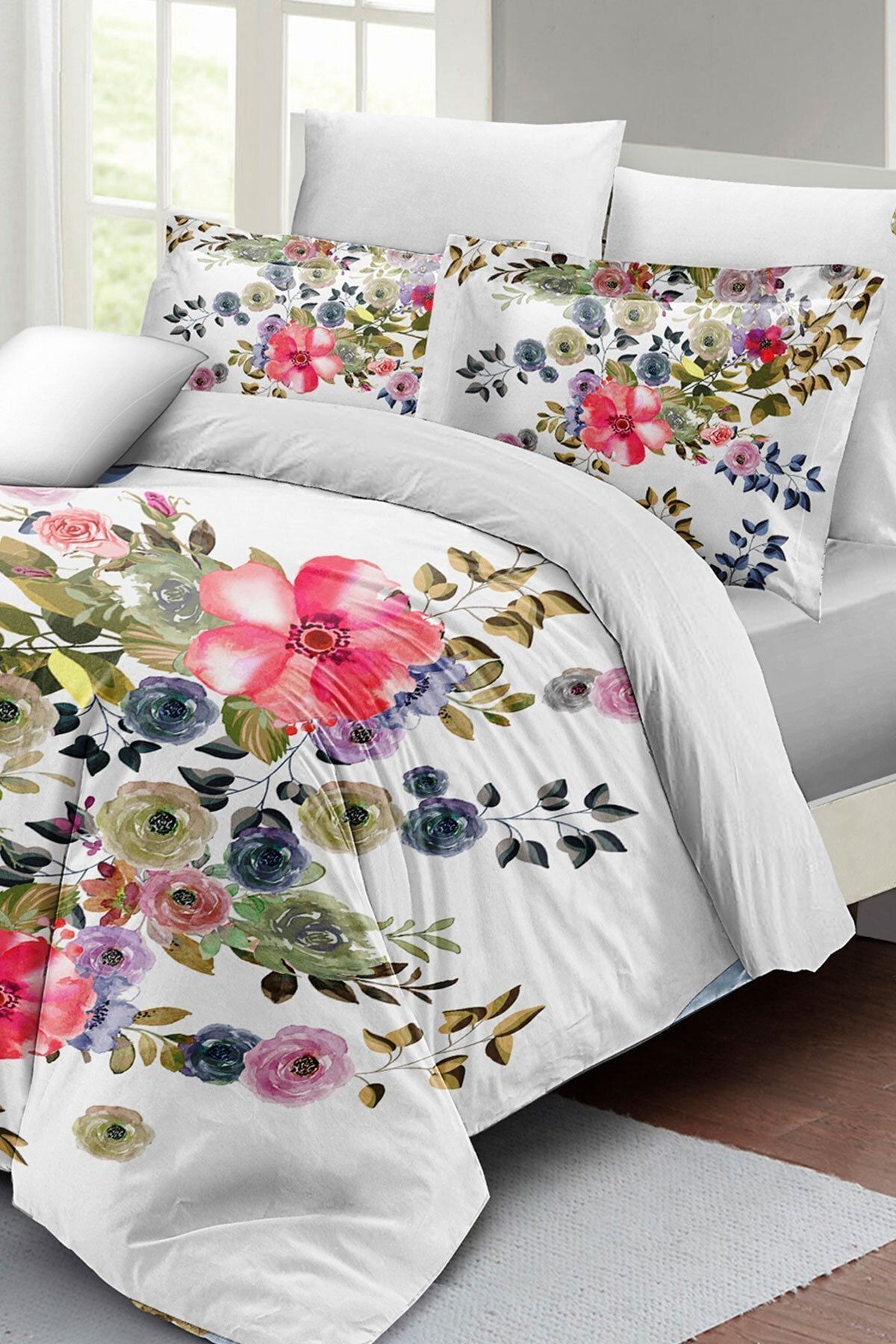 Flower Dance Çift Kişilik Nevresim Takımı 3d Pamuk Saten