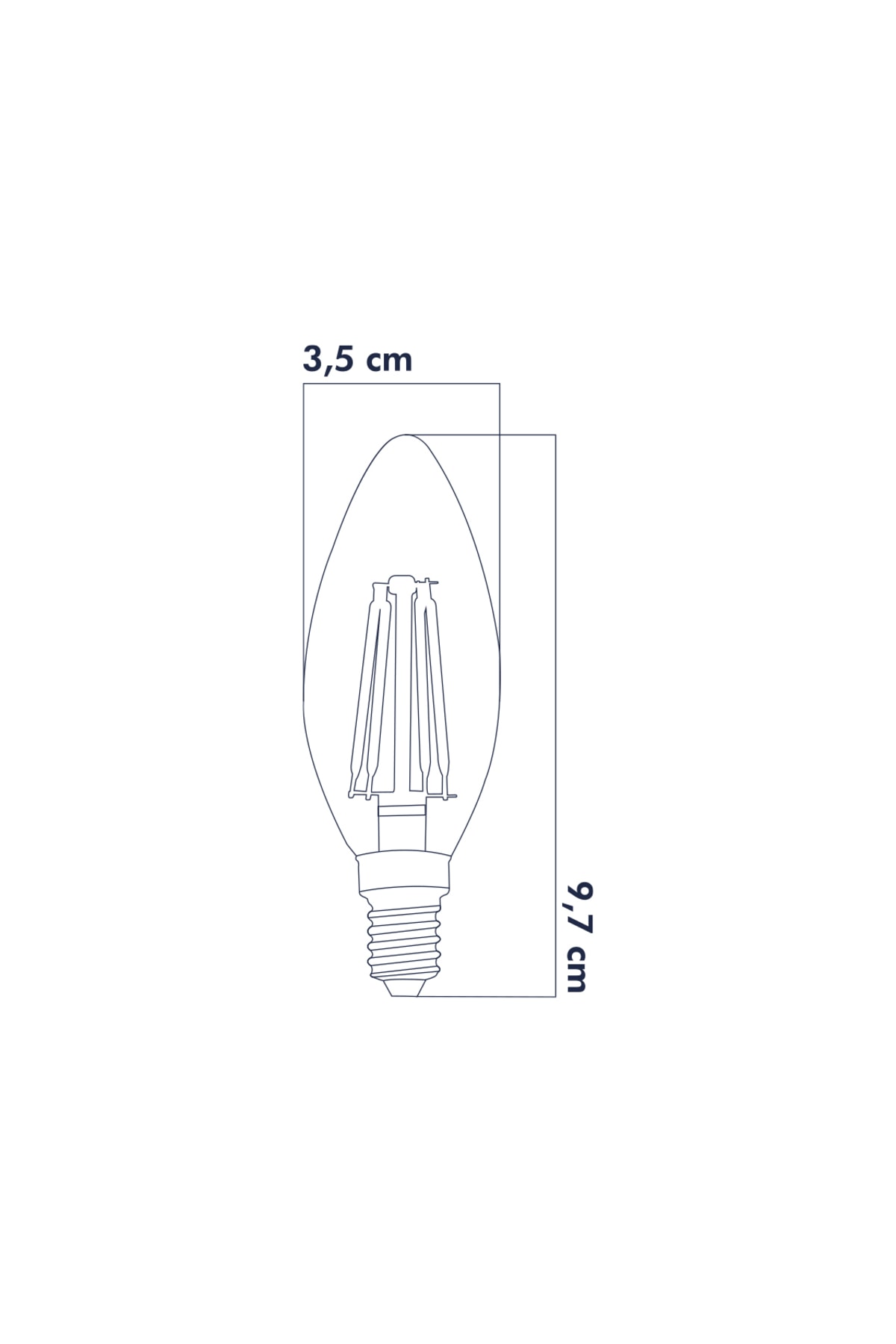 Dekoratif Mum Led Avize Ampulü 6W 3000K E14 Gün Işığı ERD-92