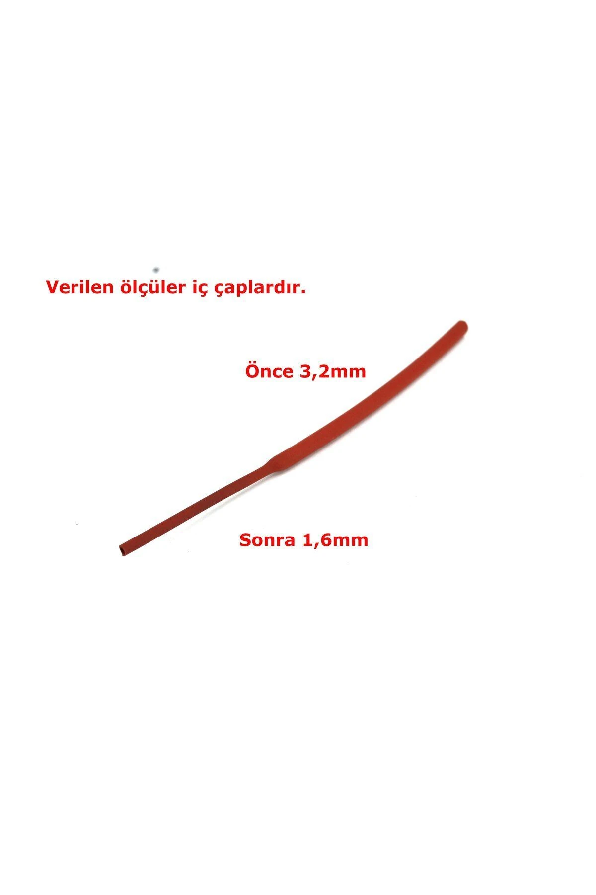1 Metre 3,2mm Kırmızı Isı İle Daralan Makaron Kablo Izolasyon