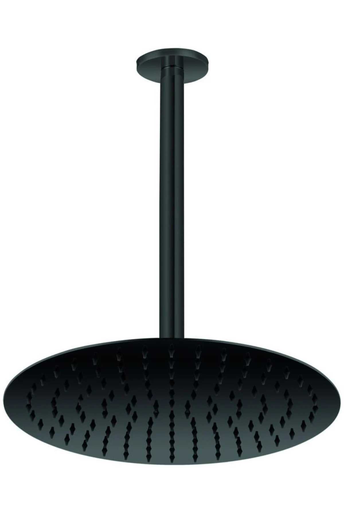 Ankastre Duş Başlığı Oval Slim Metal 30 Cm Siyah Ads22-s