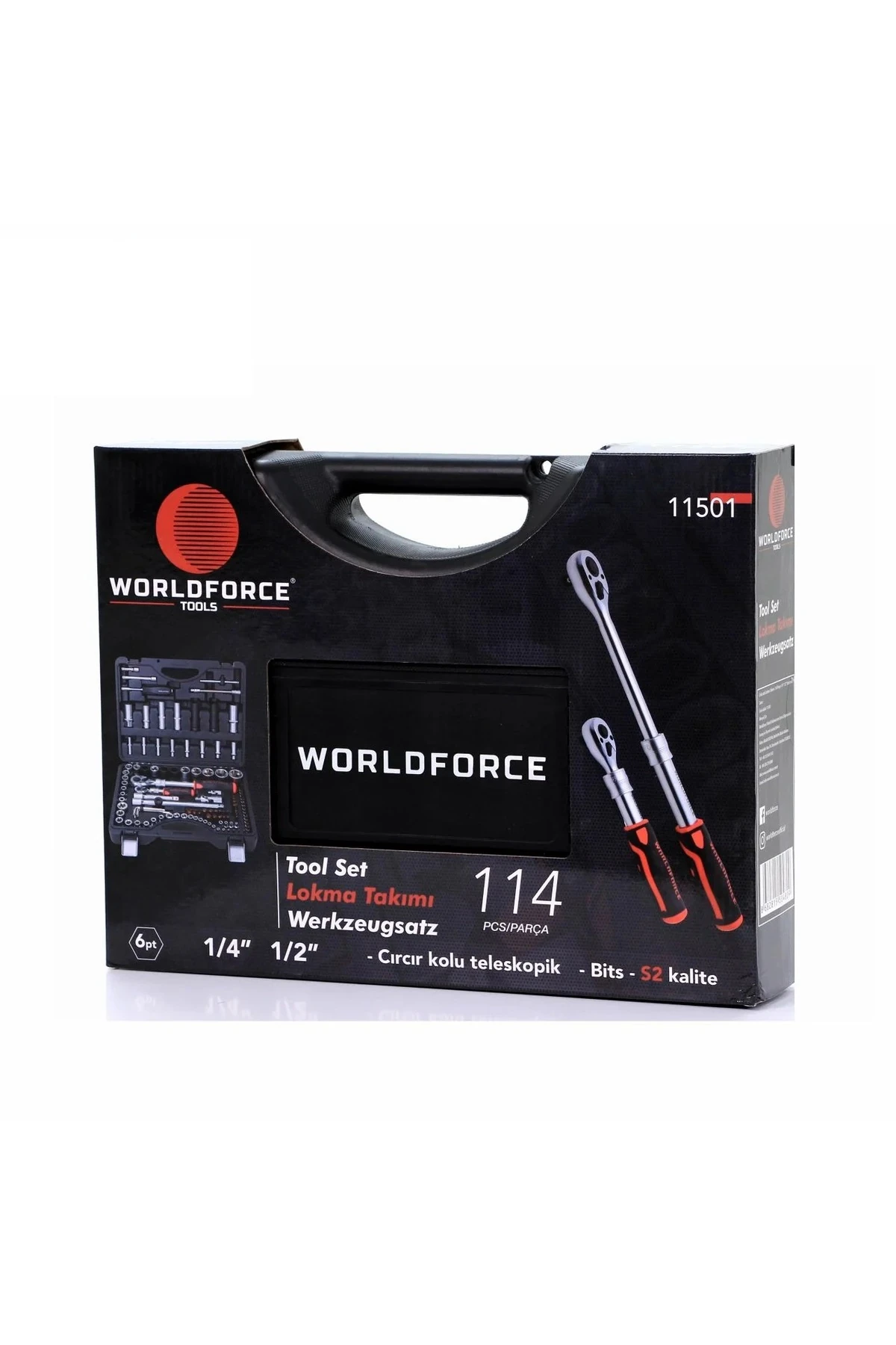 S-ULTRA 11501 114 Parça Profesyonel Lokma Takımı 1/4" 1/2"