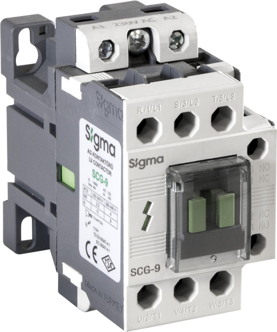 Scg9 4 Kw 1no+1nc 230 V 3 Kutuplu Ac Güç Kontaktör Scg009230