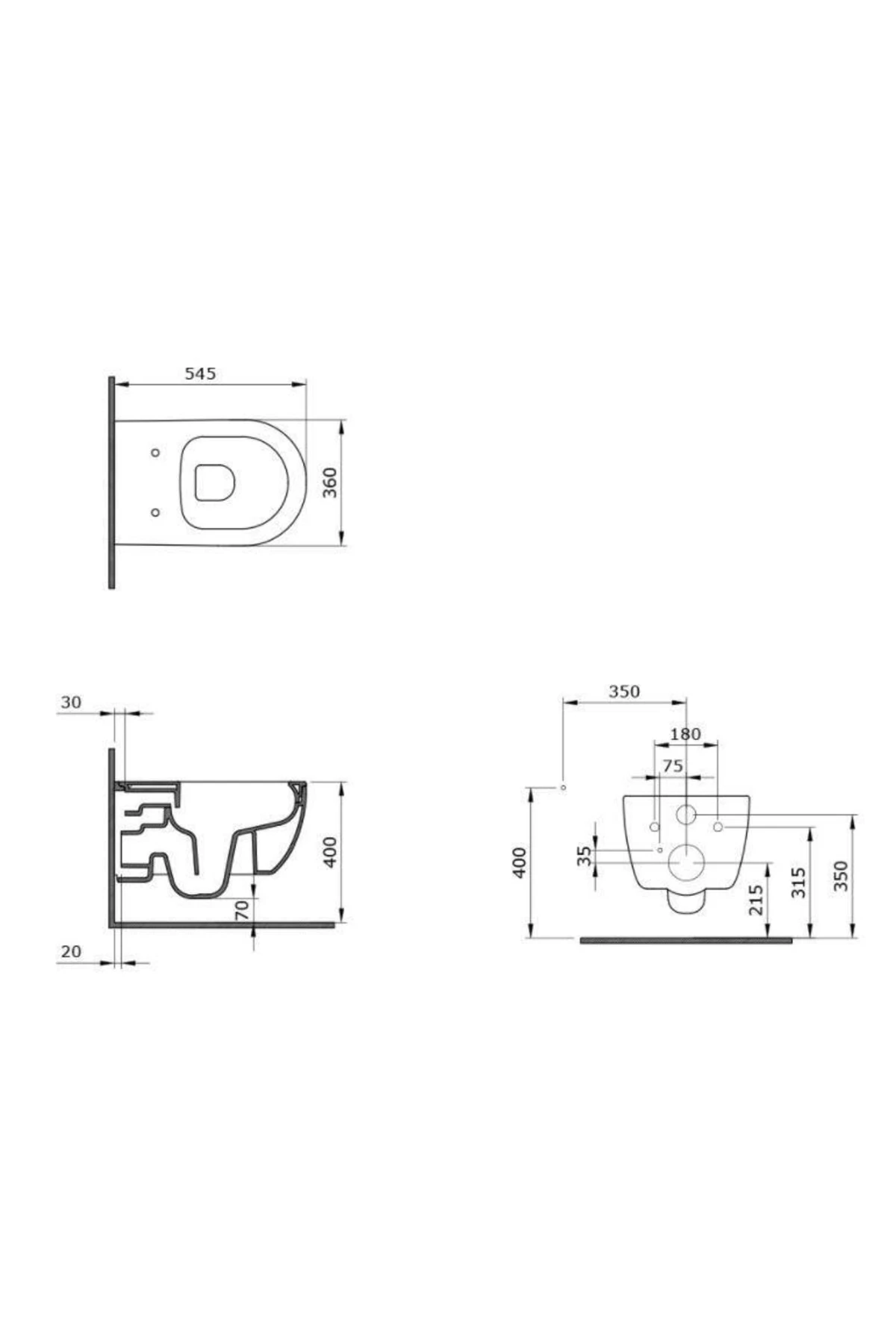 V Tondo Rimless Asma Klozet Mat Gri Kapak Dahil 1416-006-0128