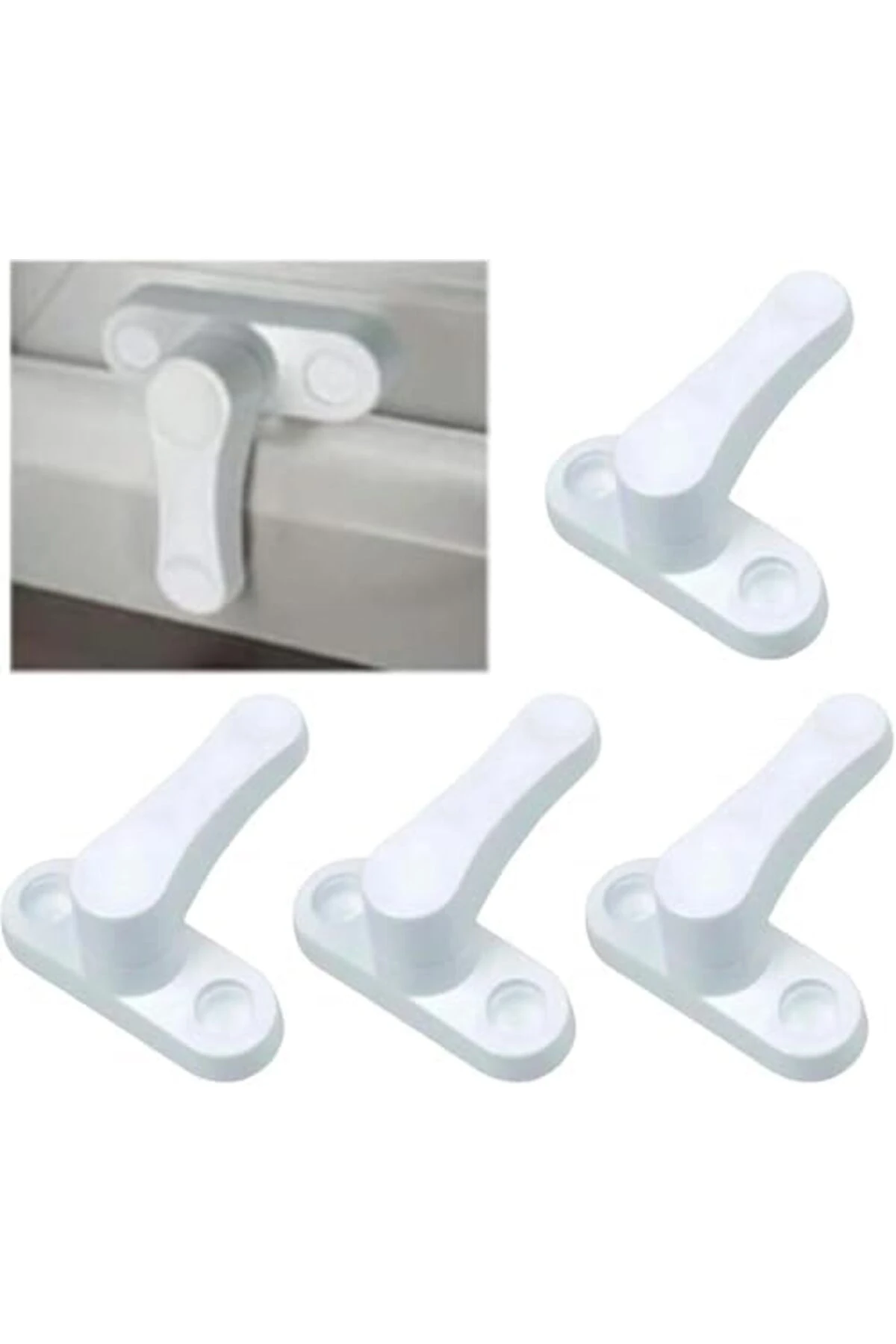 5 Adet Kapı Pencere Hırsız Çocuk Emniyet Kilidi Mandalı Pvc Çekmeli 360 Derece Dönebilir 1155328