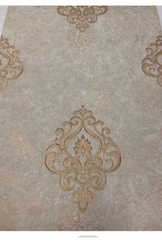 Damaks Desenli Neoklasik Krem&gold Modern Duvar Kağıdı(5m2)