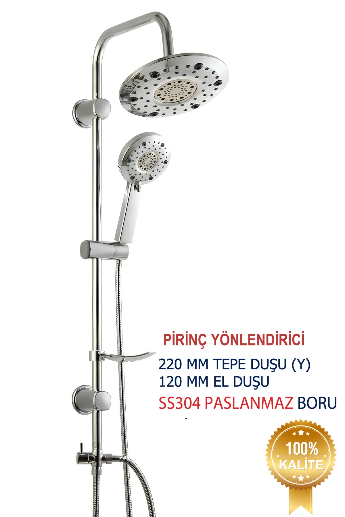 Tepe Yağmurlama Merkür Duş Seti Pirinç Yönlendirici