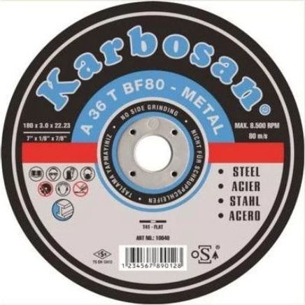 KARBOSAN Nk Metal Kesici 180*3.0*22 A 36 T BF80 (1 Adet)