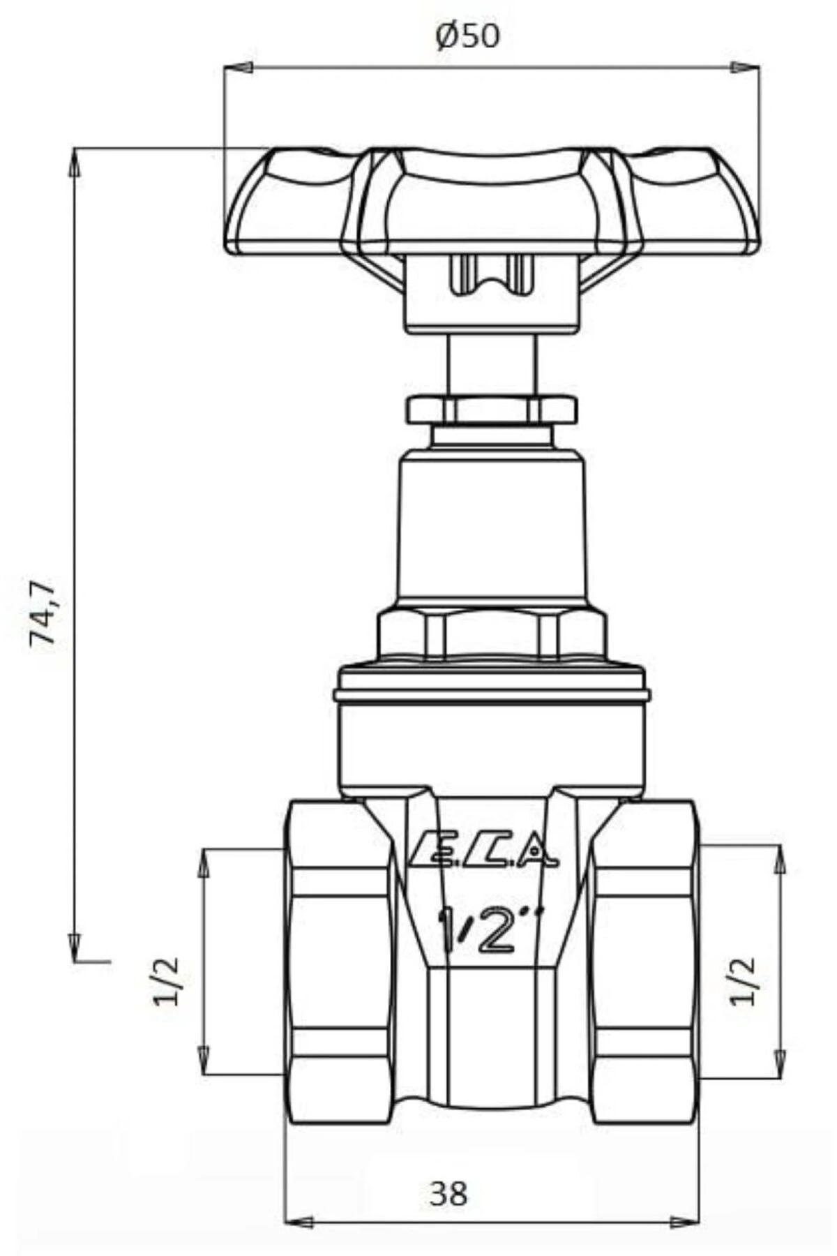 Şiber Vana Su Sayaç Vanası 1/2" 601003001