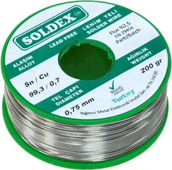Soldex 0.75 mm 200 gr Kurşunsuz Lehim Teli