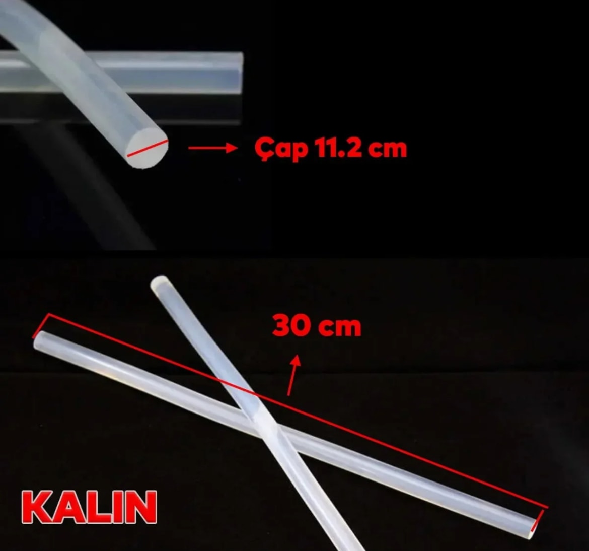 Kalın Mum Silikon 11.2 mm Çubuk Sıcak Silikon Hobi Süs Hediyelik Eşya Maket Yapıştırma 10 Adet