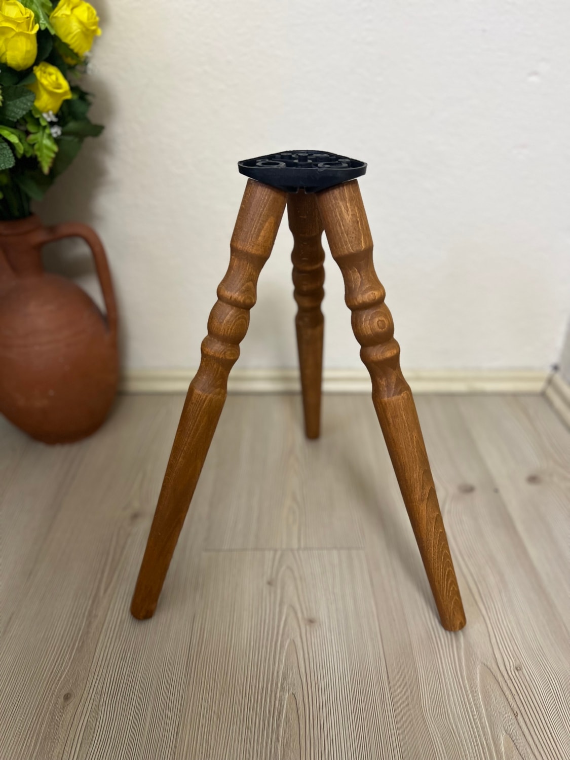 Açık Meşe 44 cm Torna Ahşap Sehpa / Mobilya Ayağı – 3’lü (Bağlantı Aparatları ve Vidalar Dahil)
