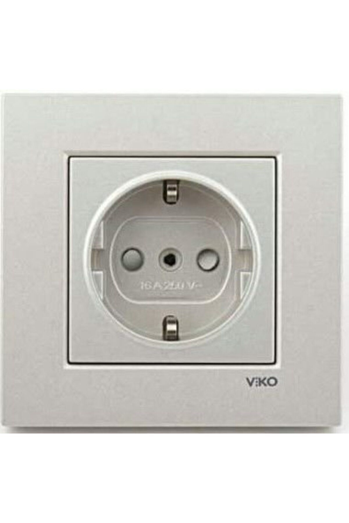 Viko Artline Novella Metalik Beyaz Topraklı Priz ÇERÇEVELİ