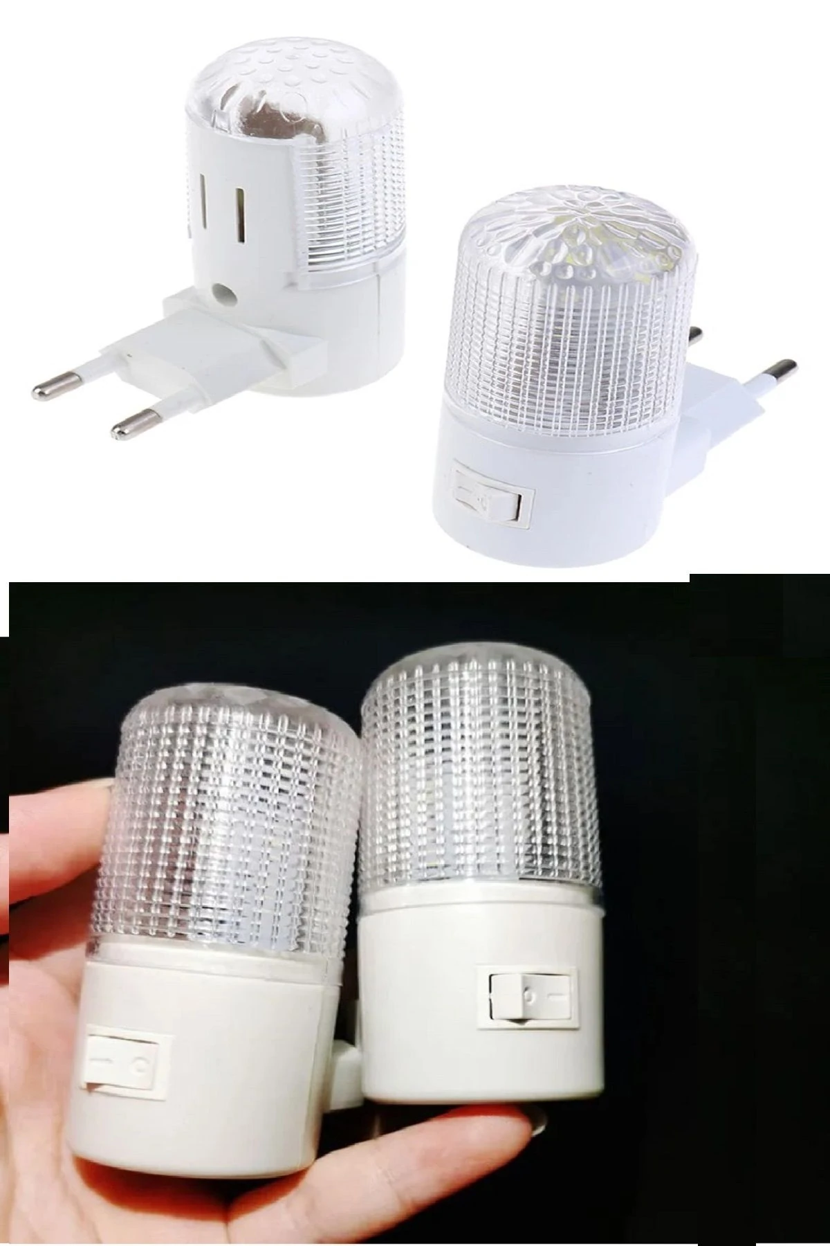 Periboia 4 Ledli Beyaz Işık Gece Lambası Ledli Anahtarlı Çocuk Odası Gece Lambası 0.5W