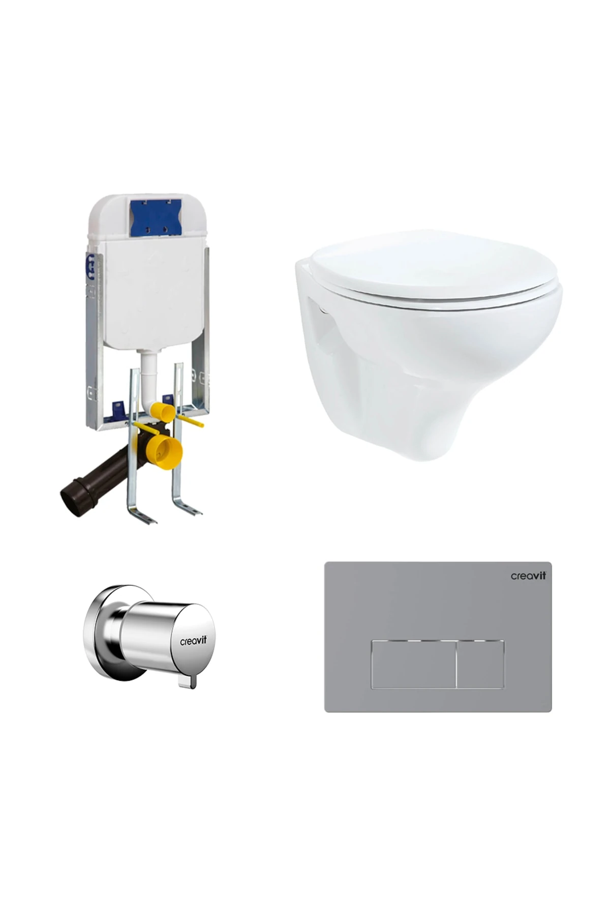 Perla Asma Klozet Ve Arc Gömme Rezervuar Seti