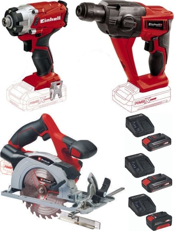 EİNHELL Te-Hd 18 Vidalama Te-Cı 18/1 Torklu Vidalama Te-Cs 18/150 Daire Testere 2X2.5+4.0AH Set