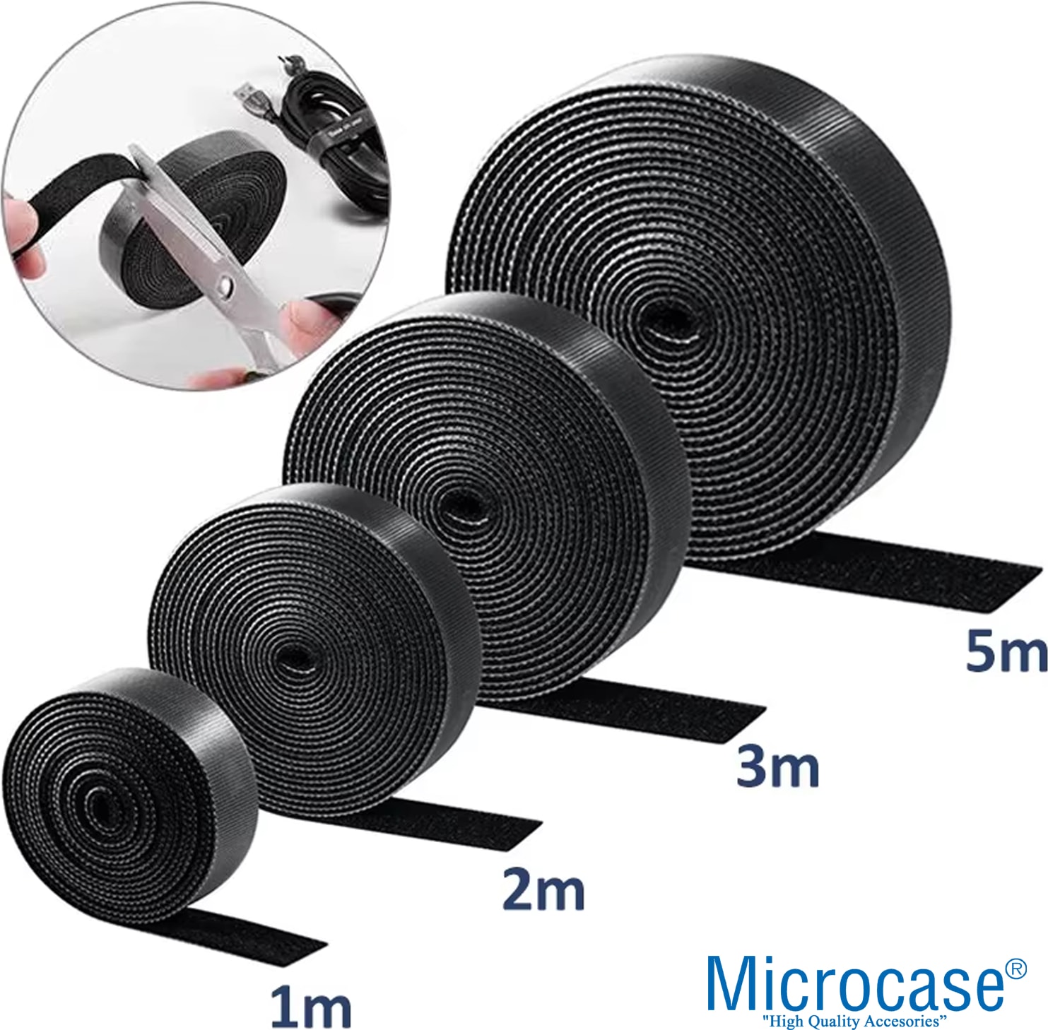 Cırt Cırt Kablo ve Malzeme Düzenleyici Kesilebilir Model 20MM x 1 Metre Cırt Bant - AL5268