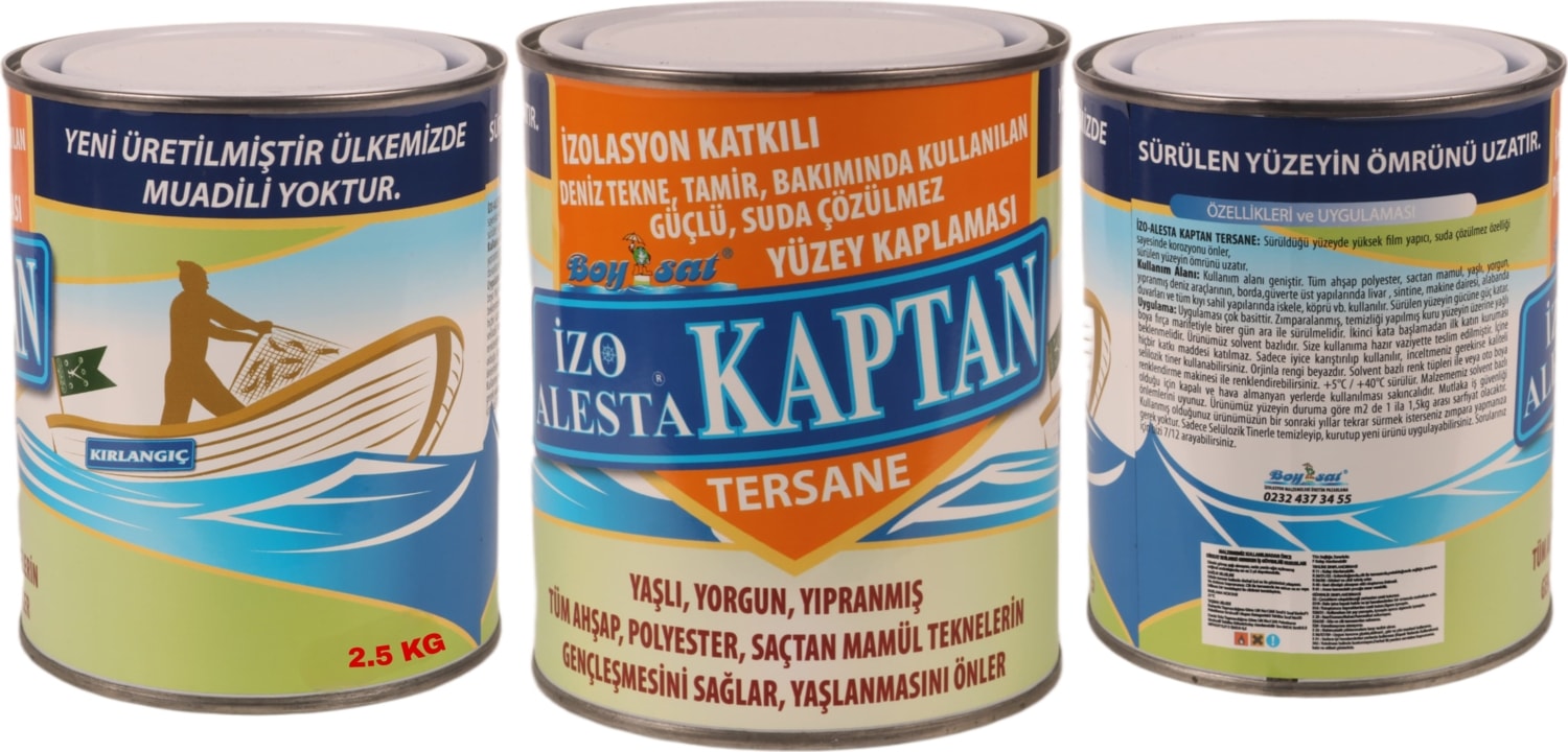 Izo Kaptan Izolasyon Katkılı Güçlü Suda Çözülmez Sürme Tekne Yüzey Kaplaması 2.5 kg