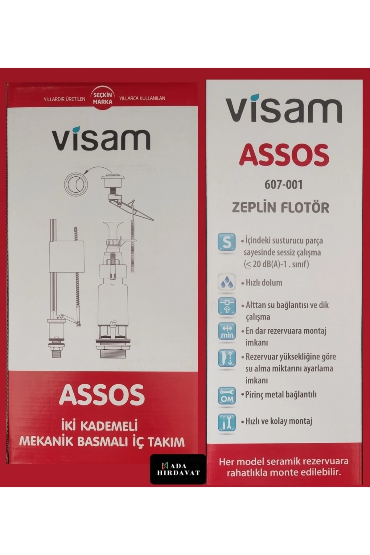 Assos Iki Kademeli Mekanik Basmalı Rezervuar Klozet Iç Takım Ikolay Montaj