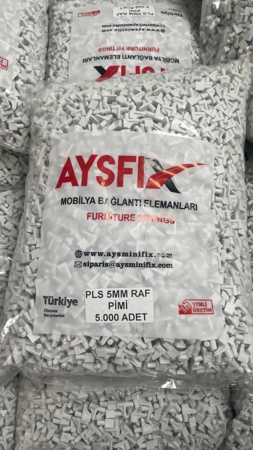 5000 Adet Plastik Raf Pimi 5 mm (5000 Adet)