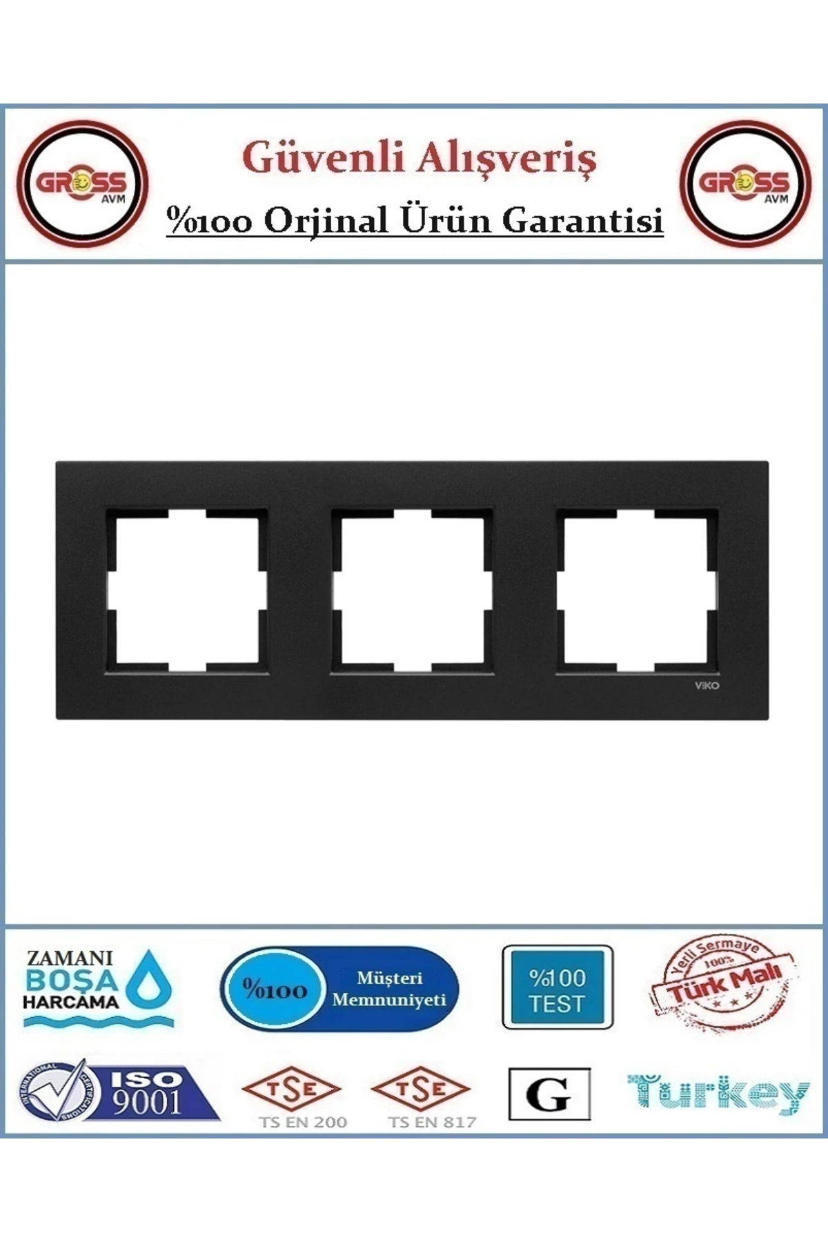 Novella Üçlü Çerçeve - Orjinal Ürün - Renk Siyah