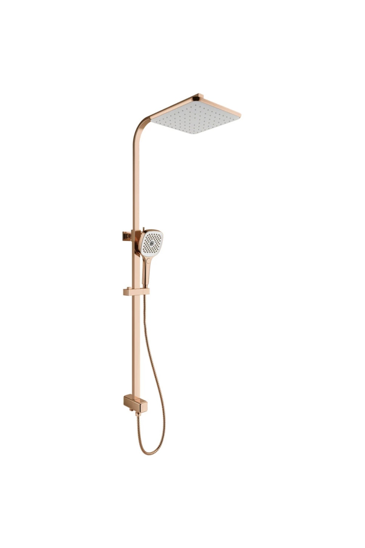 Rain Square Push Buton Rose Gold Kare Duş Barı