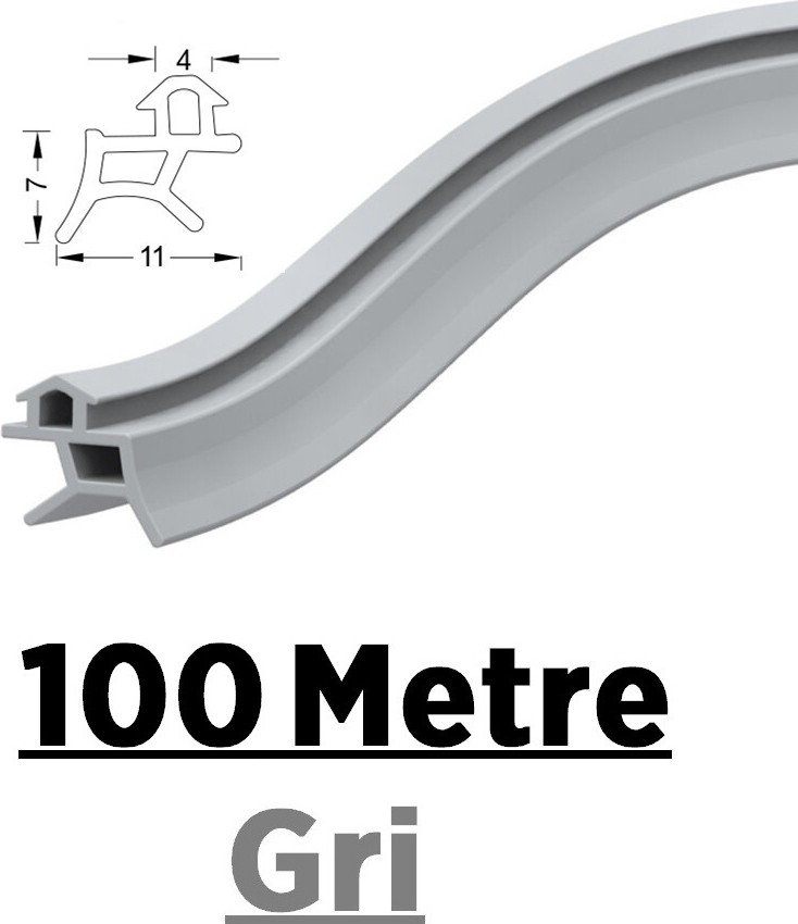 Pen Markalarının Kapı Pencere Contası Pvc Fitili 100 Metre Gri Tüm Standart Pvc Pimapen, Fıratpen, Egepen, Winsa Gibi Markalara Uygun