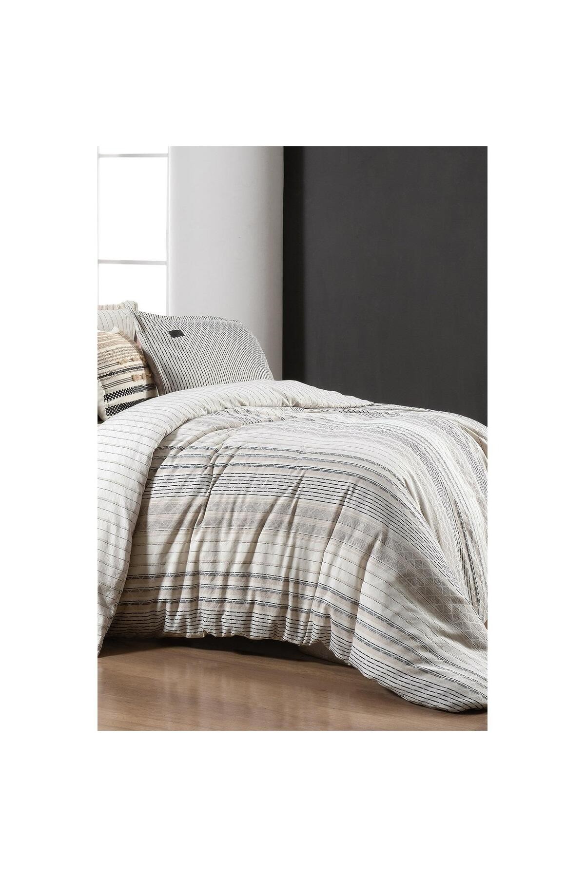 Calamor Bej Çift Kişilik %100 Pamuk Mood Comfort Nevresim Takımı