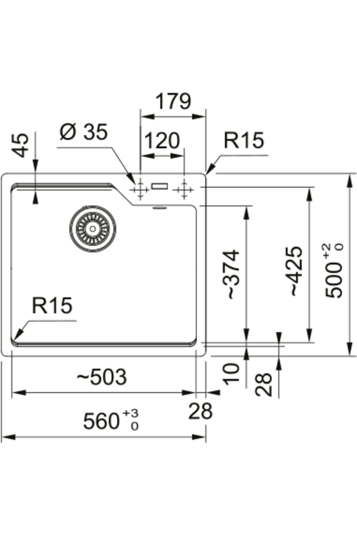 114.0686.796- Urban Ubg 610-56 Bianco Granit Eviye