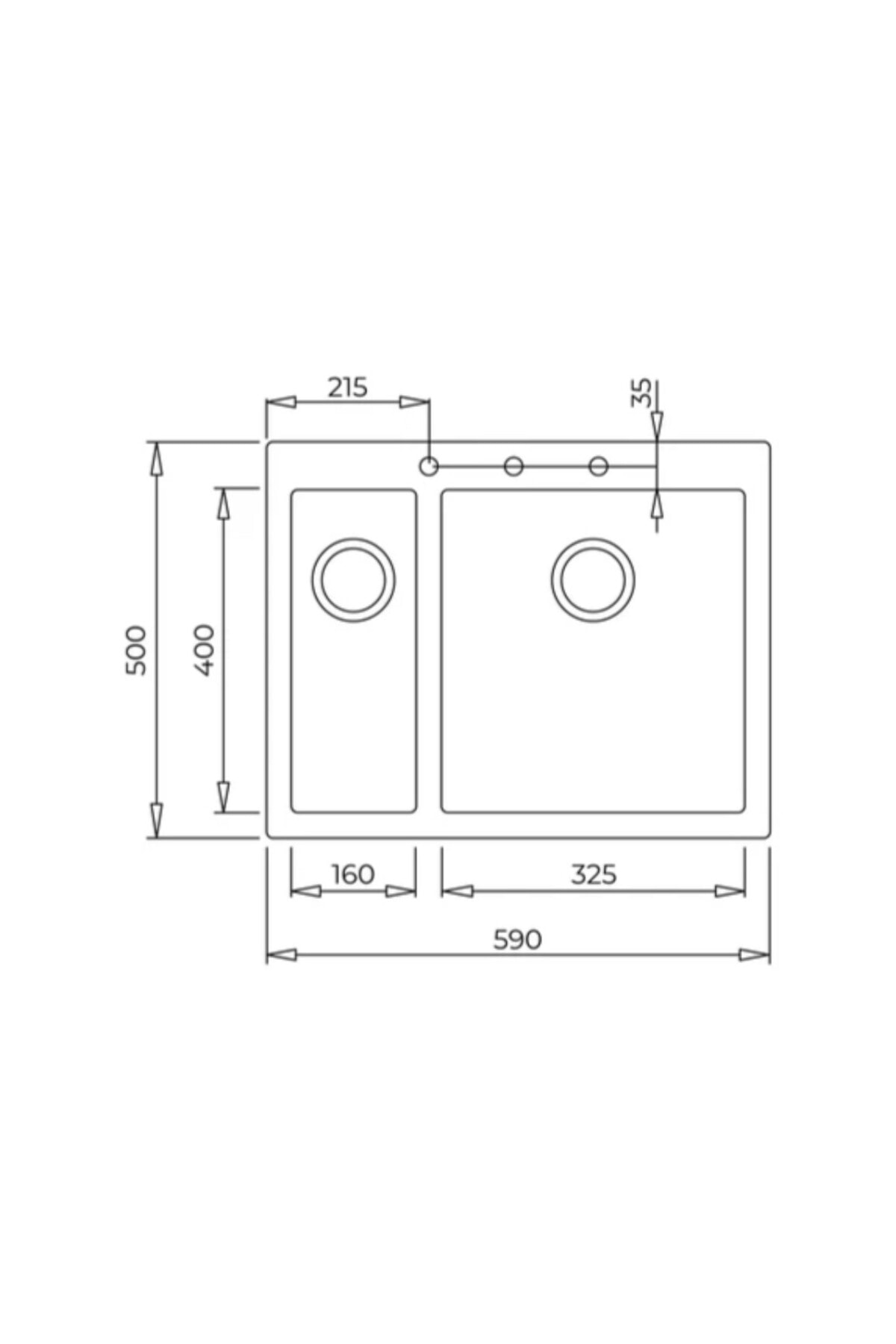 Forsquare 590 Tg Artic Beyaz Tezgah Üstü Granit Evye