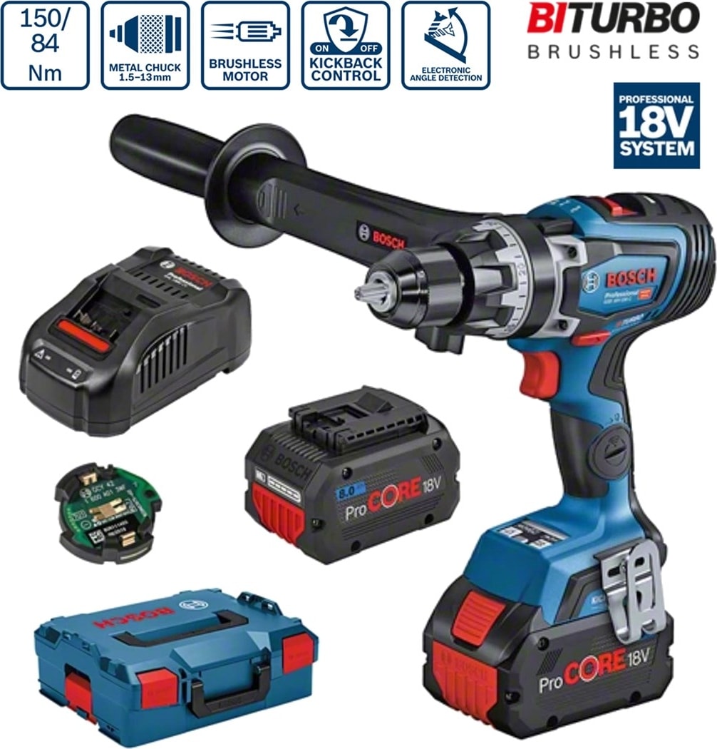 BOSCH Professional GSB 18V-150 C Akülü Darbeli Delme Vidalama 2x8 AH - 06019J5105