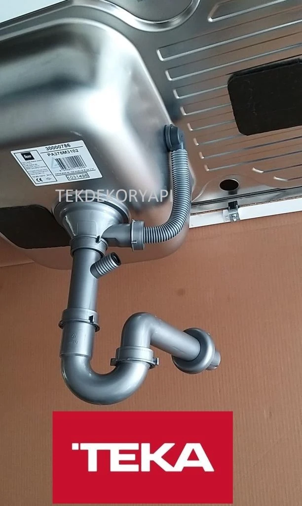 Tekdekor  Evye Sifonu Büyük Giderli Taşmalı