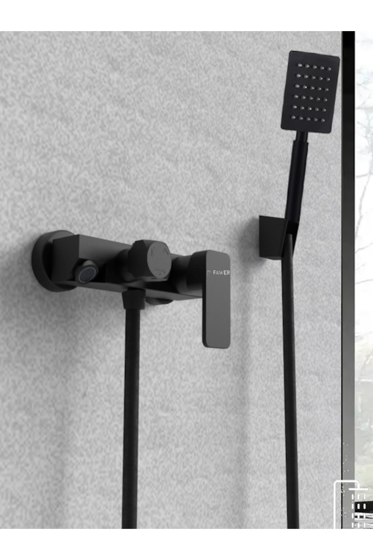 Siyah Banyo Bataryası Ve Mafsallı Duş Seti 2'li Set - 251b