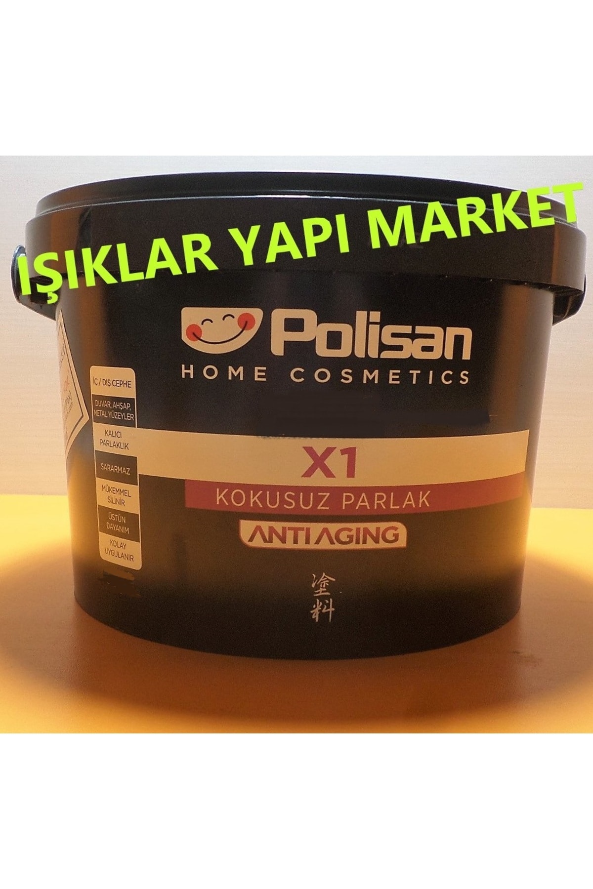 POLİSAN Ahşap&metal Boyası-su Bazlı-x1 Antiaging-kokusuz-parlak -0,70litre(800GR.)-portakal